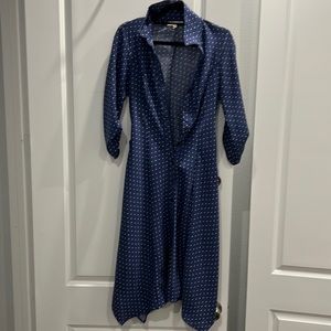 Blue and white dress